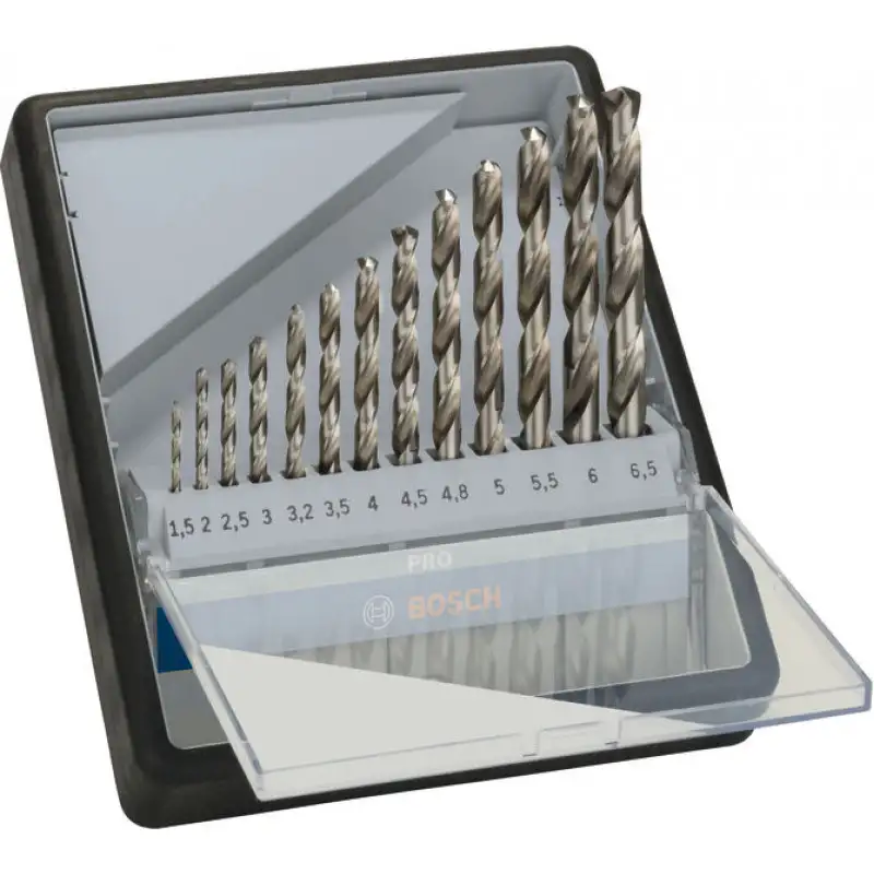 BOSCH Coffret de 10 forets a métaux Robust Line HSS-G, 135°, 1,5–6,5 mm 2607010538
