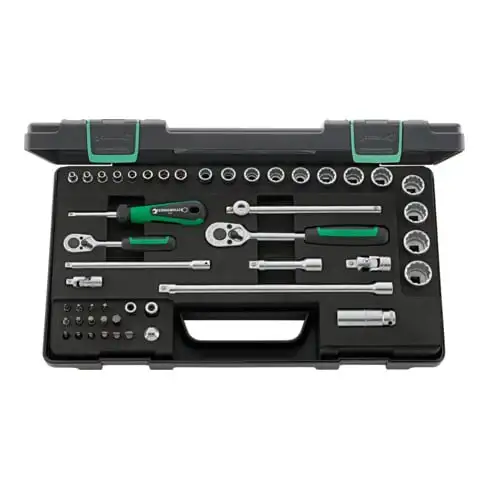 40/45/36/12 Composition de douilles carré 1/4"; 3/8" 48-pcs, 2712 g