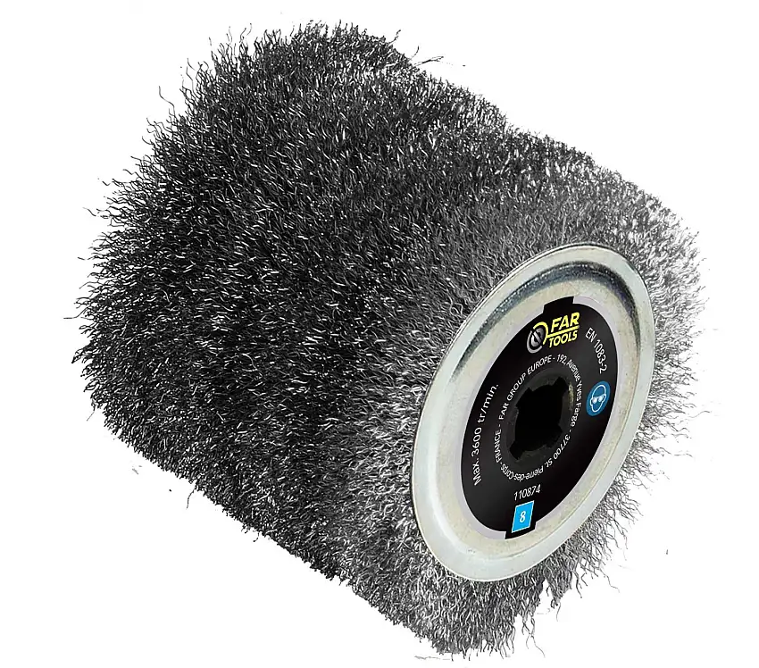 FARTOOLS - Brosse à fils métalliques mutli-matériaux pour décapage intense - Diamètre 120 mm