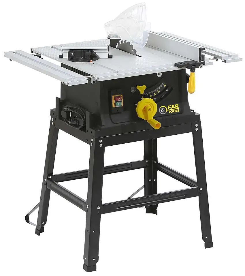 FARTOOLS - TS 1800C - Scie circulaire de table avec 2 rallonges latérales - Hauteur de coupe 72 mm - 1600 W