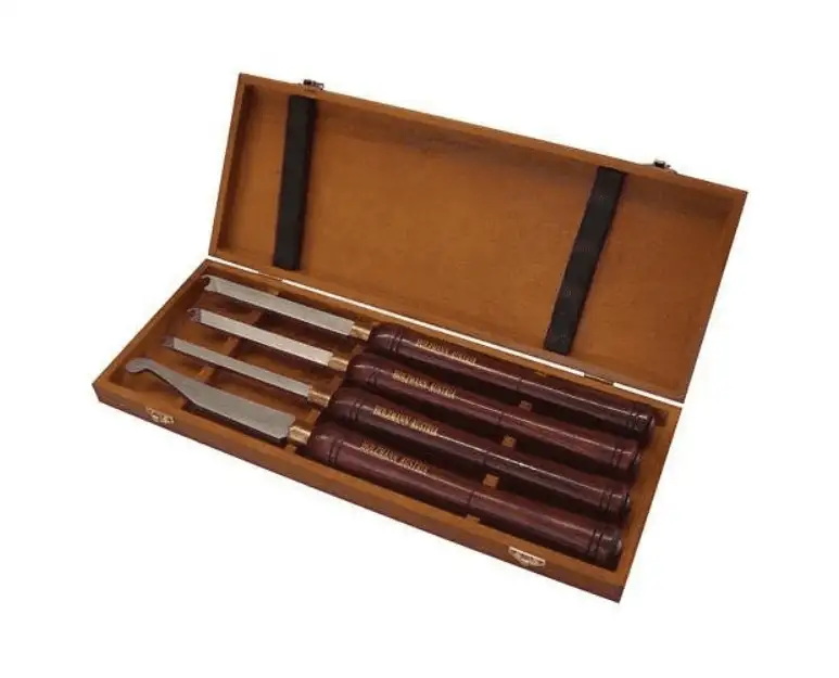 ADSRS4TLG - Coffret de 3 gouges de tournage anneaux prisonniers + 1 racloir acier