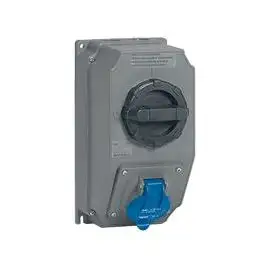 Coffret monoprise Hypra IP44 -1prise 2P+T 32A 200V~ à 250V~ 2P+T +1 interrupteur