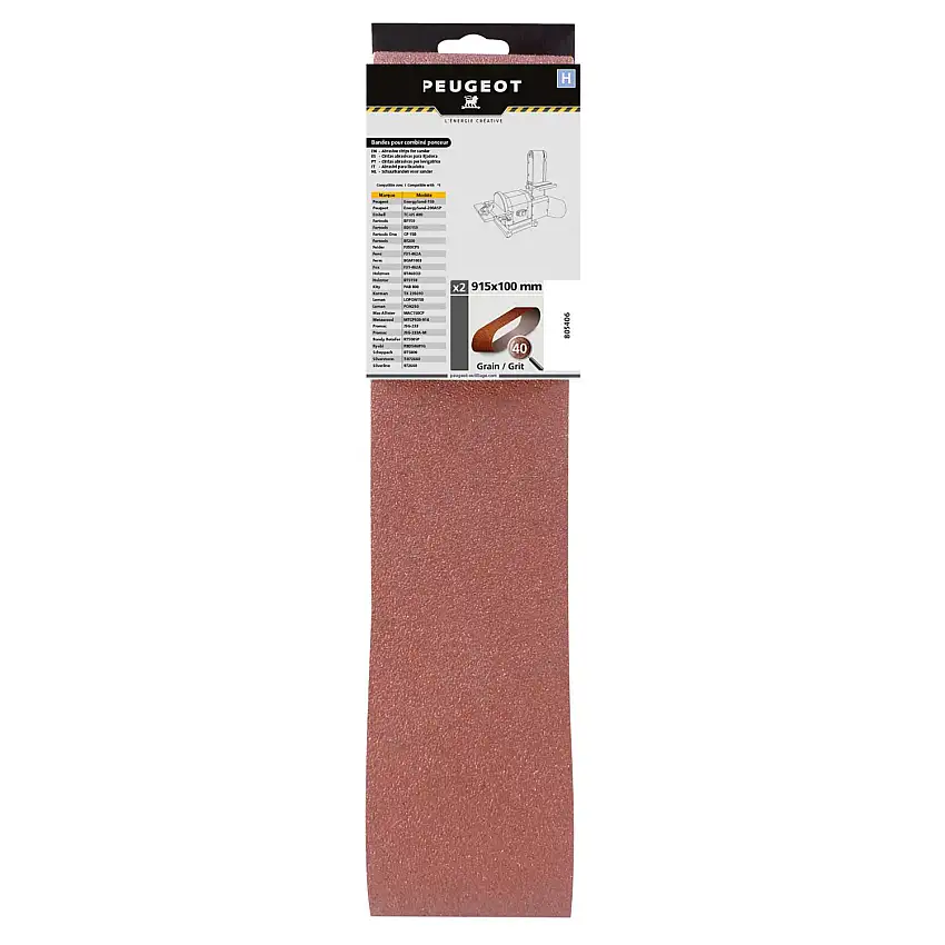 Jeu de 2 bandes abrasives 915 x 100 mm pour combiné ponceur EnergySand-200ASP - Grain 40, 80, 120 et 180