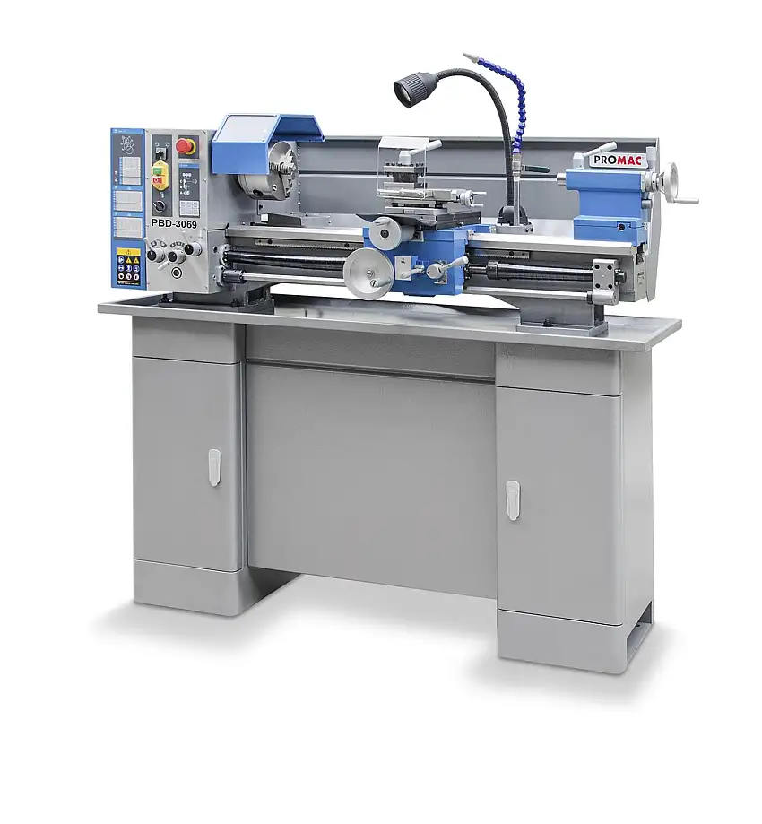 PROMAC - PBD-3069 Tour à métaux sur socle armoire 230V 1100W - Entre pointes 750 mm