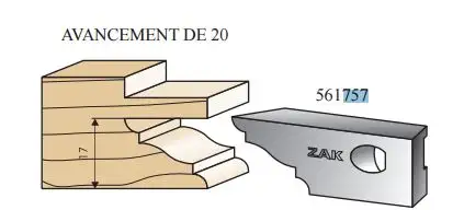 ZAK - Jeu de 2 couteaux profil double parement - Avancement 20