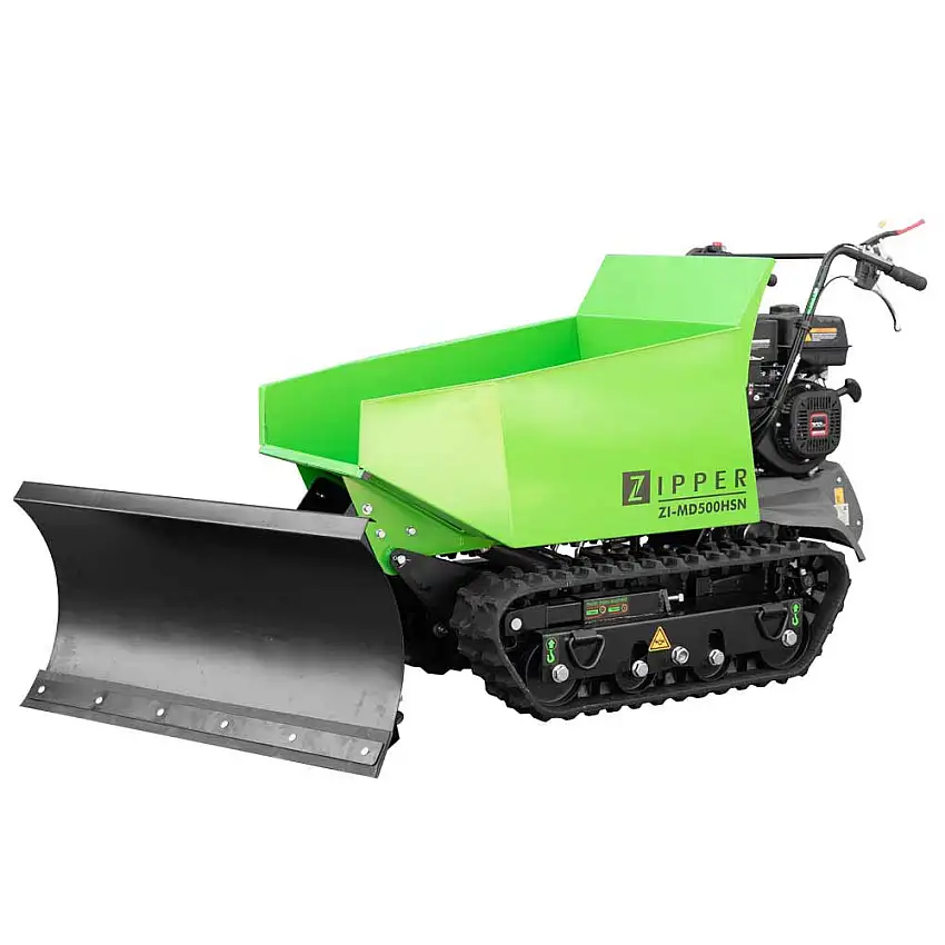 ZIPPER - ZI-MD500HSN - Mini-Dumper à Chenilles avec Lame - Moteur 6800 W - 6 vitesses