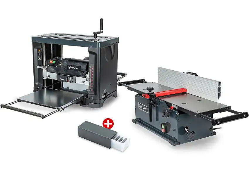 A200-D330 - Pack Dégauchisseuse et raboteuse d'établi à arbre à plaquettes Exmac
