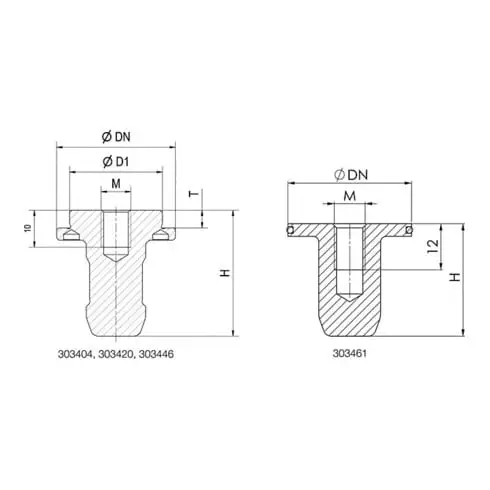 AMF Tendeur à tige de poussée GR.2 forme courte