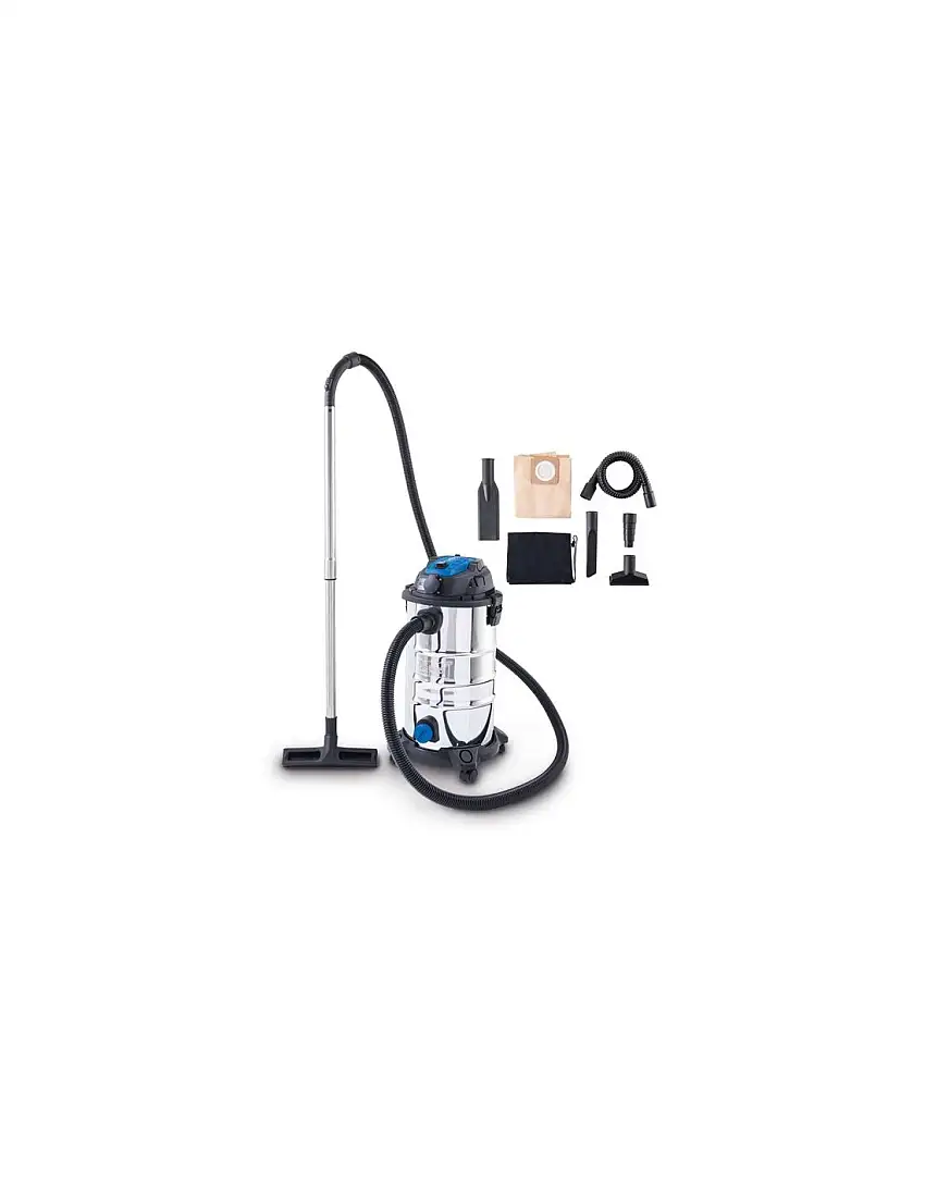 Aspirateur eau et poussiere inox 1200W 30L Scheppach VC30 Premium