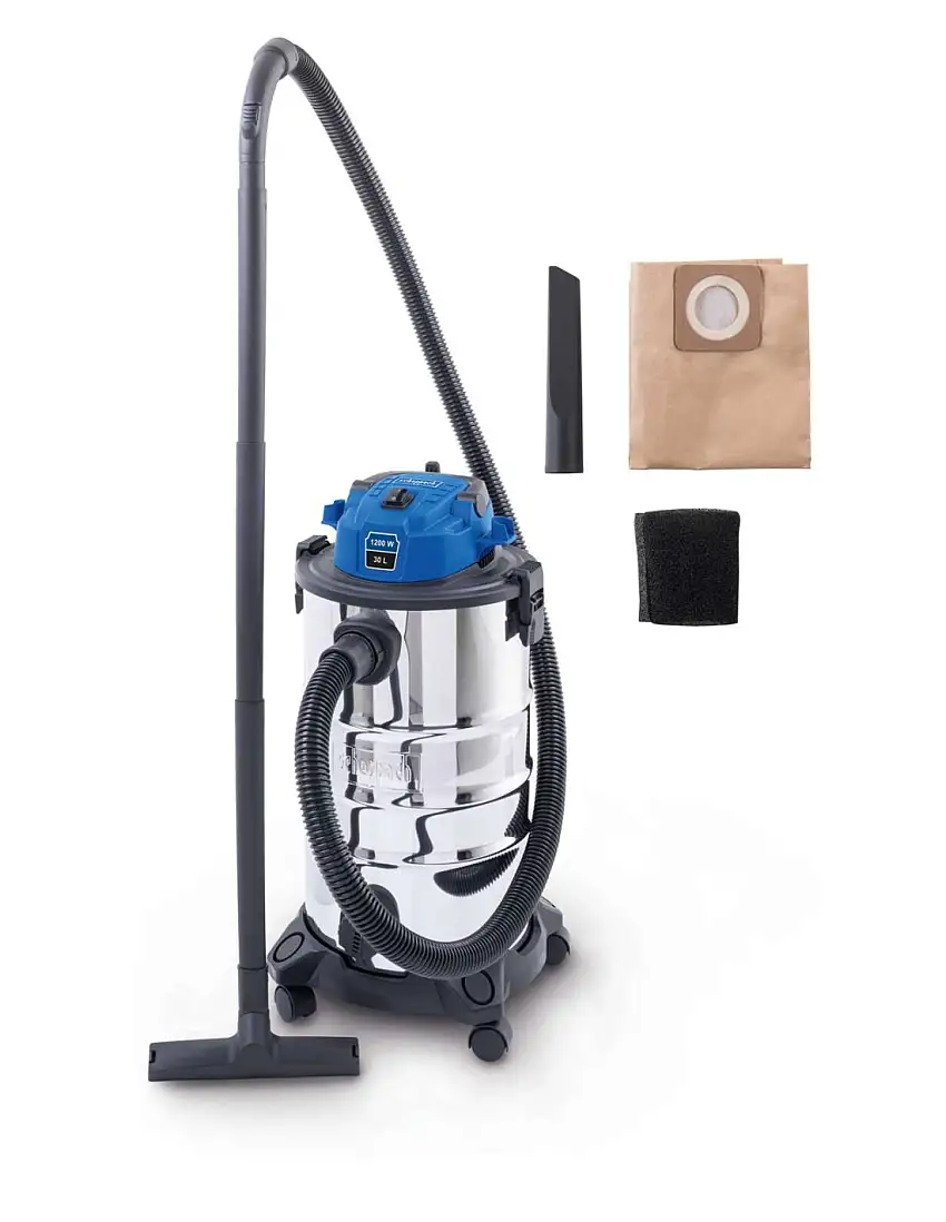 Aspirateur eau et poussiere inox 1200W 30L Scheppach VC30V2
