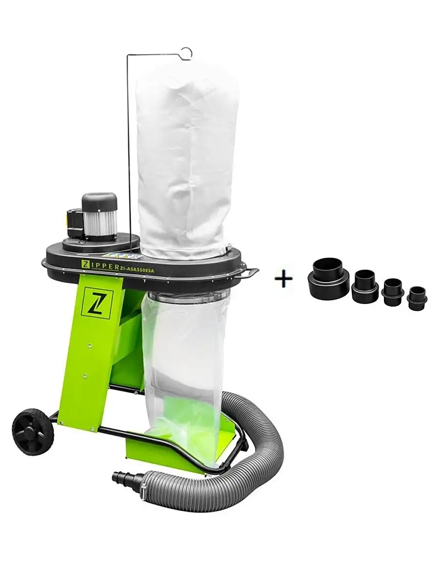 Aspirateur poussiere extracteur copeaux bois Zipper zi-asa550e
