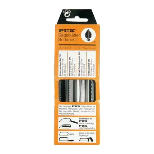 Assortiment de lames de scie 390170 12-pces universelle, métal, bois, métal (fin