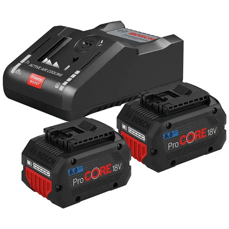 BOSCH 2 batteries ProCORE18V 8.0Ah + GAL 18V-160 C + GCY 1600A016GP