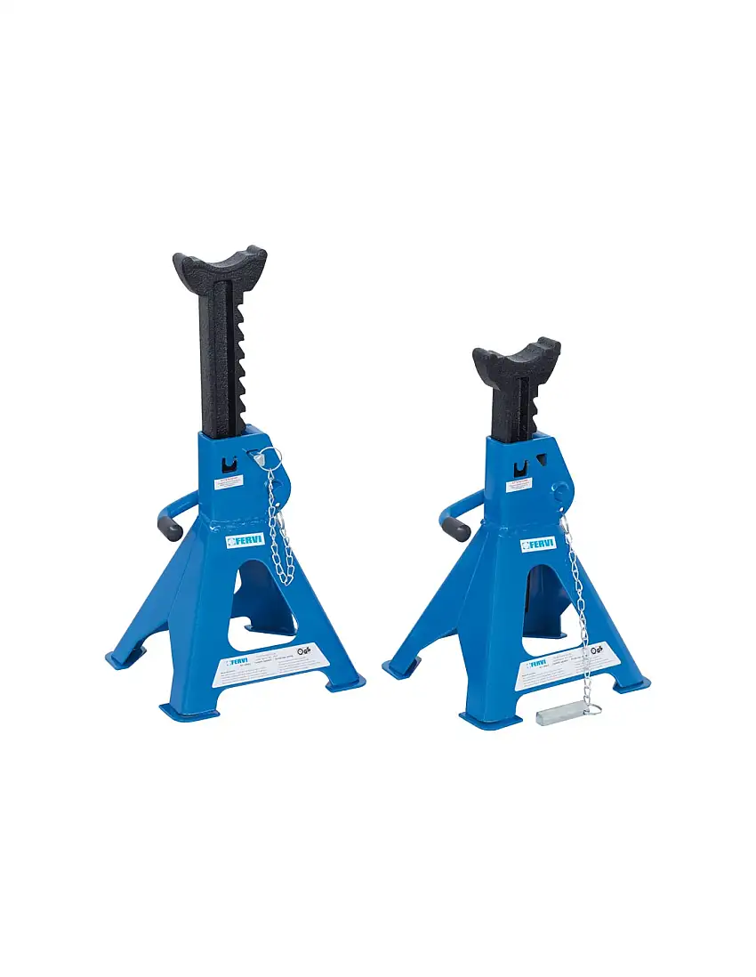 2 CHANDELLES CRIC À CRÉMAILLÈRE CHEVALETS DE SUPPORT 6 T FERVI 0069/6