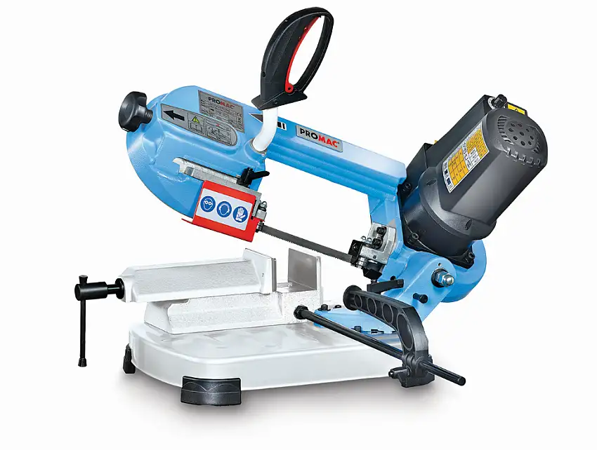 PROMAC - 347V Scie à ruban métal avec variateur de vitesse 30/80 m/mn - 0,85 kW capacité de coupe Ø105mm