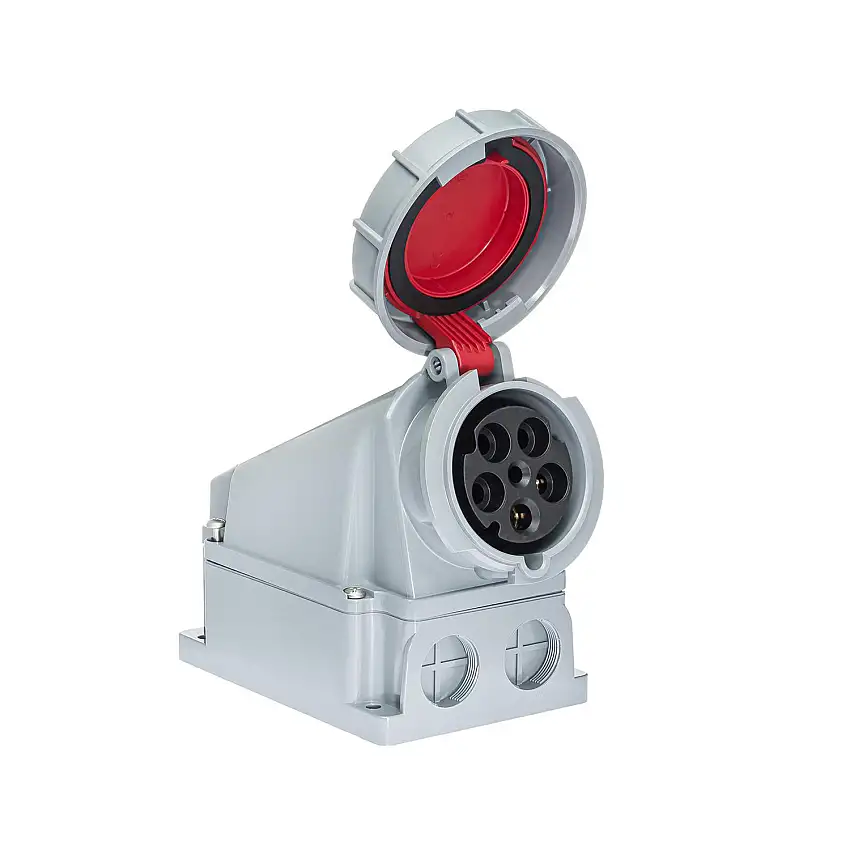 Socle prise murale tétrapolaire 380V - 63A 3P+N+T - Étanche IP67 - IDE