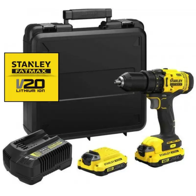 Stanley SFMCD700C2K FatMax V20 Perceuse sans fil (50Nm/18V/2x1,5Ah), coffret