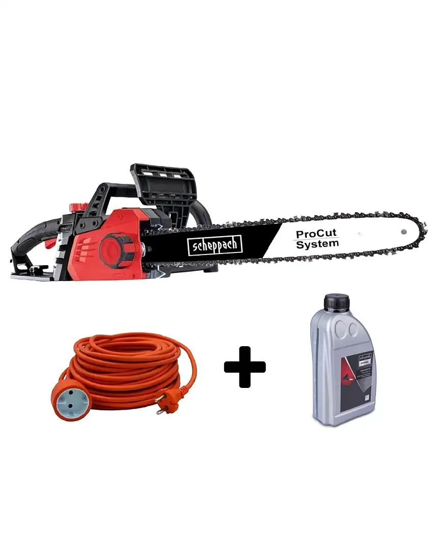 Tronconneuse electrique Scheppach cse2600 + cable extension 20mt + huile chaine