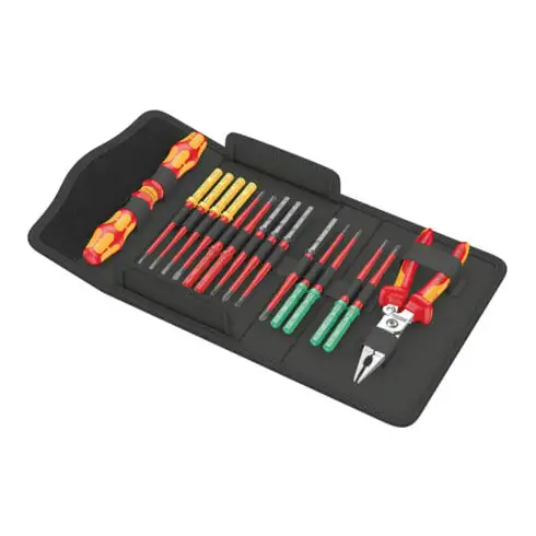 Wera Set de tournevis avec lames interchangeables extra fines, Kraftform Compact VDE 17 extra fin 1 Tool Finder, 17 pièces