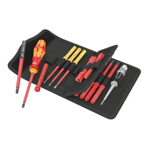 Wera VDE Lames interchangeables avec porte-embout, Kraftform Kompakt VDE 18 Universal 1 Tool Finder, 18 pièces